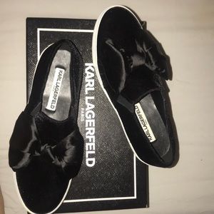 Karl Lagerfeld Black Velvet Shoes